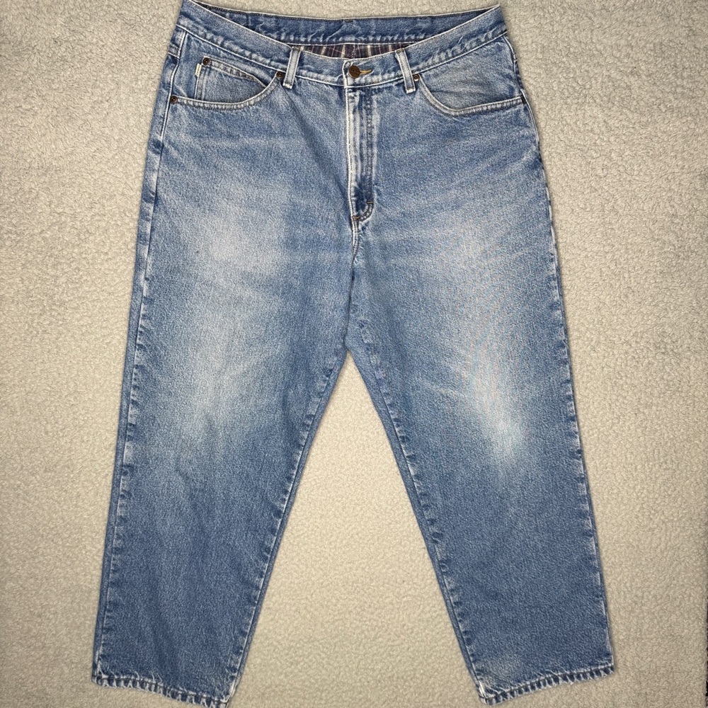 LL Bean Lined Jeans Mens 36 X 27 Blue Relaxed Fit Vintage Flannel Lined